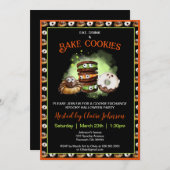 ハロウィーンベーキングクッキー交換パーティの招待状 招待状 (正面/裏面)
