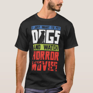 ハロウィーンペットウォッチホラー映画犬 Tシャツ