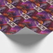 ハロウィーンペルシャ猫ヴァンパイアパンプキンズ怖 ラッピングペーパー (角)