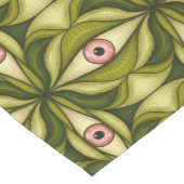 ハロウィーンホラーアイズグリーンクリーミーな気さくなゴシック ショートテーブルランナー (コーナー)