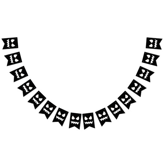 ハロウィーンホラーカボチャ幽霊顔 バンティングフラッグ (全)