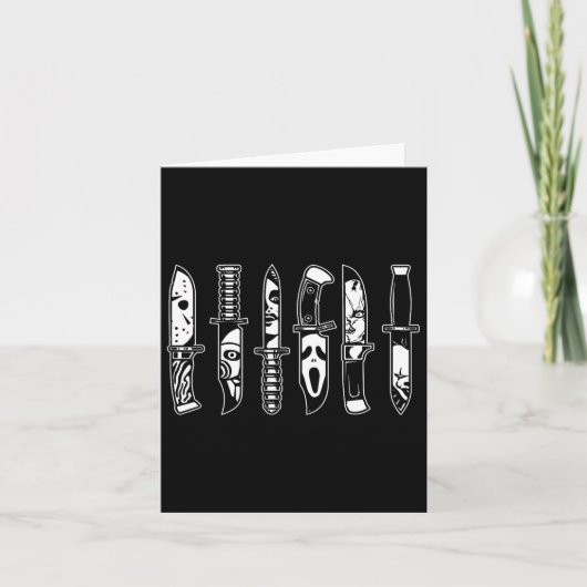 ハロウィーンホラーキャラクターナイフで怖い カード (正面)