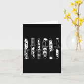 ハロウィーンホラーキャラクターナイフで怖い カード (黄色い花)