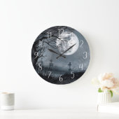 ハロウィーンホラーナイト，月，墓地シーン ラージ壁時計 (ホーム)