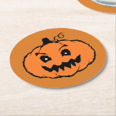 ハロウィーンホラーパンプキン ラウンドペーパーコースター (アングル)