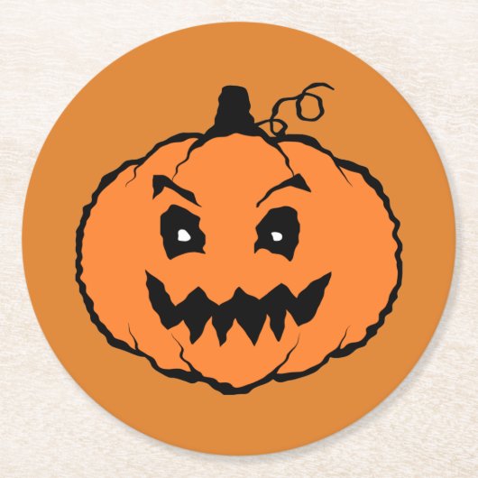 ハロウィーンホラーパンプキン ラウンドペーパーコースター (正面)