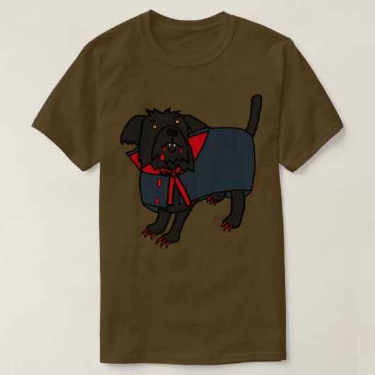 ハロウィーンホラーヴァンパイア犬 Tシャツ (デザイン正面)