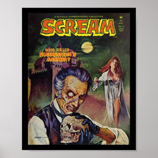 ハロウィーンホラーヴィンテージスカルモンスター漫画本 ポスター (正面)