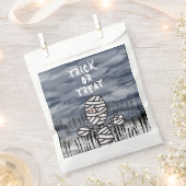 ハロウィーンホラー不気味なミイラのトリックまたはトリートバッグ フェイバーバッグ (クリップ留めされた状態)