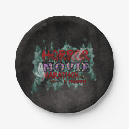 ハロウィーンホラー映画マラソンが進行中 ペーパープレート