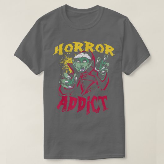 ハロウィーンホラー物語怖い映画Addict Vampi Tシャツ (デザイン正面)