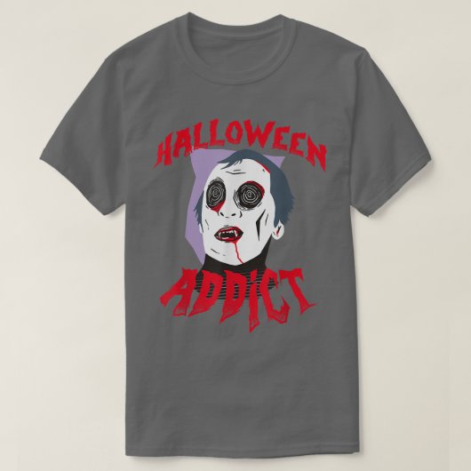 ハロウィーンホラー物語怖い映画Addict Vampi Tシャツ (デザイン正面)