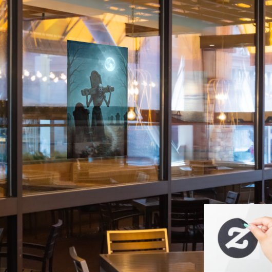 ハロウィーンホラー窓にしがみつく ウィンドウサイン (レストラン窓)