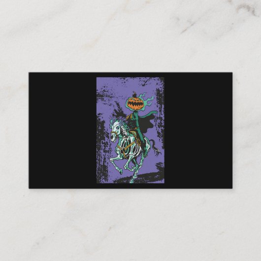 ハロウィーンホラー骨格カウボーイライディングホースホール 名刺 (正面)