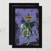 ハロウィーンホラー骨格カウボーイライディングホースホール 招待状 (正面/裏面)