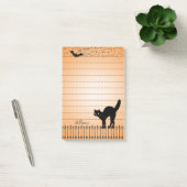 ハロウィーンホリデーシルエット黒猫，こうもり ポストイット (オフィス)