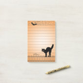 ハロウィーンホリデーシルエット黒猫，こうもり ポストイット (デスク上)