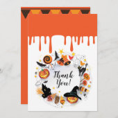 ハロウィーンホリデーパーティーシンボル サンキューカード (正面/裏面)