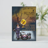 ハロウィーンホリデーパーティー招待状 エンクロージャーカード (スタンド正面)