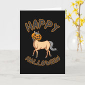 ハロウィーンホースホースパンプキンホラーギフトアイディア カード (黄色い花)