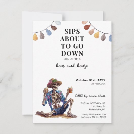 ハロウィーンボスとブーゼ大人のパーティースケルトン 案内状 (正面)