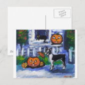 ハロウィーンボストンテリアいたずら ポストカード (正面/裏面)