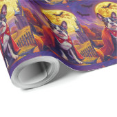 ハロウィーンボストンテリアードッグパンプキンス怖い ラッピングペーパー (ロールコーナー)