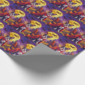 ハロウィーンボストンテリアードッグパンプキンス怖い ラッピングペーパー (角)