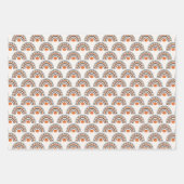 ハロウィーンボホーレインボーカボチャ&こうもりパターン ラッピングペーパーシート (正面)