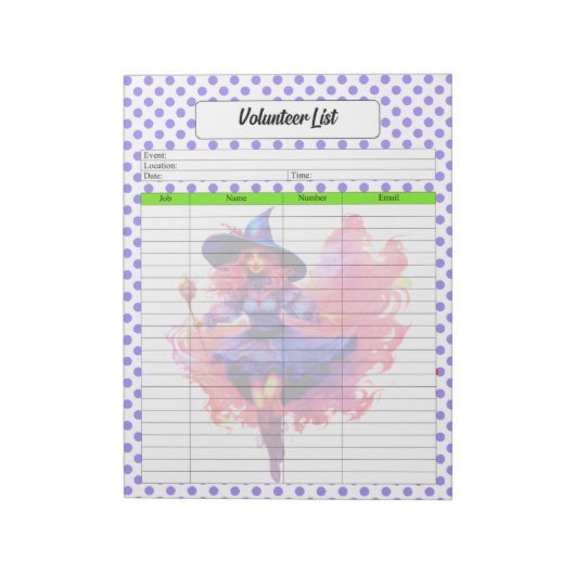 ハロウィーンボランティアリストテンプレート ノートパッド (回転)