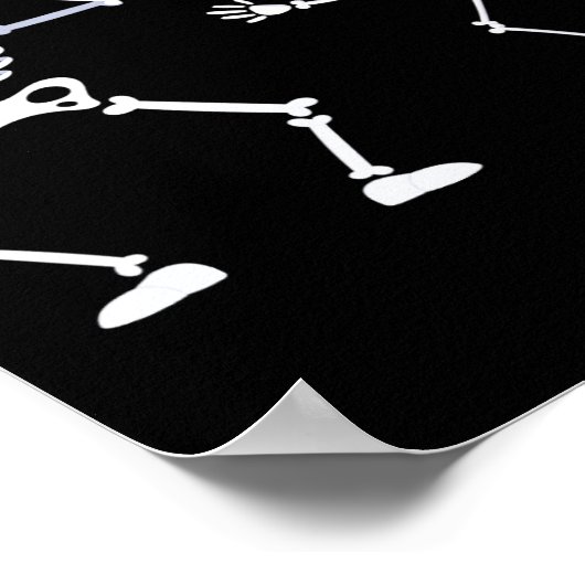 ハロウィーンボーイズガールズキッズスケルトン鉄格子ダンスT ポスター (角)