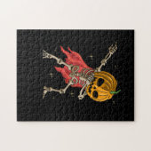 ハロウィーンボーイズキッズスケルトン怖いカボチャ ジグソーパズル (横)