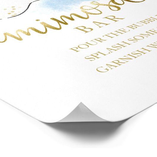 ハロウィーンボーイベビーシャワーミモザバーサイン ポスター (角)