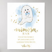 ハロウィーンボーイベビーシャワーミモザバーサイン ポスター (正面)