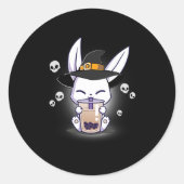 ハロウィーンボーバニーかわいいアニメウィッチバニーボー ラウンドシール (正面)