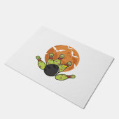 ハロウィーンボーリングゾンビピンこうもりボウリングをする人、 クリケットの投手ギフト ドアマット (アングル)