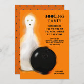 ハロウィーンボーリングパーティの招待状 招待状 (正面/裏面)