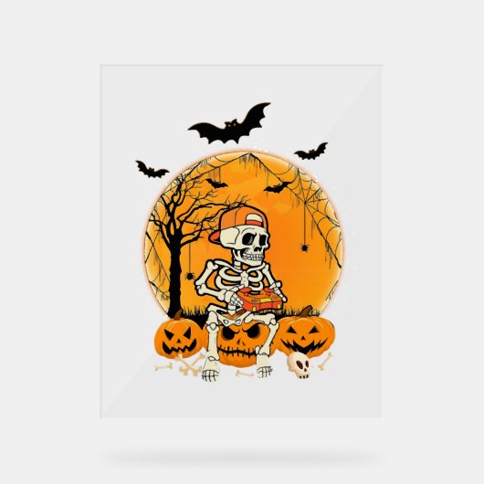 ハロウィーンボーンパンプキン アクリルサイン (正面)