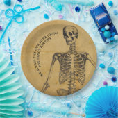 ハロウィーンボーン中国 | ヴィンテージアンティーク骨格 ペーパープレート (パーティー)