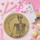 ハロウィーンボーン中国 | ヴィンテージアンティーク骨格 ペーパープレート (パーティー)