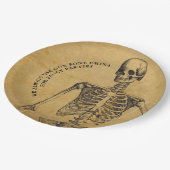 ハロウィーンボーン中国 | ヴィンテージアンティーク骨格 ペーパープレート (アングル)