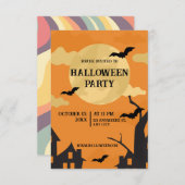 ハロウィーンポスターオレンジ 招待状 (正面/裏面)