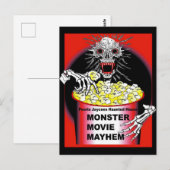 ハロウィーンポスタースケルトン食べ物ズポップコーン ポストカード (正面/裏面)