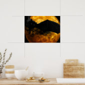 ハロウィーンポスター – 怖いこうもり ポスター (キッチン)