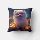 ハロウィーンポメラニア犬カボチャ怖 クッション (裏面)