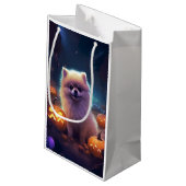 ハロウィーンポメラニア犬カボチャ怖 スモールペーパーバッグ (裏面アングル)