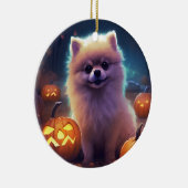 ハロウィーンポメラニア犬カボチャ怖 セラミックオーナメント (右)