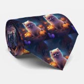 ハロウィーンポメラニア犬カボチャ怖 ネクタイ (ロール)