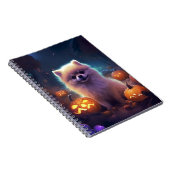 ハロウィーンポメラニア犬カボチャ怖 ノートブック (右側)