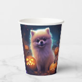ハロウィーンポメラニア犬カボチャ怖 紙コップ (裏面)